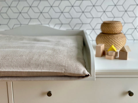 Bezug für Wickeltischauflage Cord Breitcord Beige Taupe
