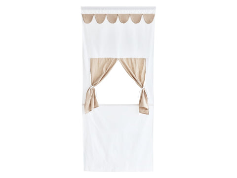 Puppentheater Kasperletheater Musselin beige inkl. Teleskopstange