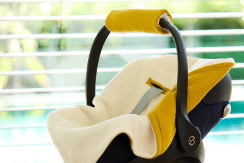 Decke für Babyschale Winter Doppelkrepp Gelb Mustard