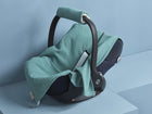 Babydecke für Babyschale Sommer aus Musselin – nilblau, Anwendung