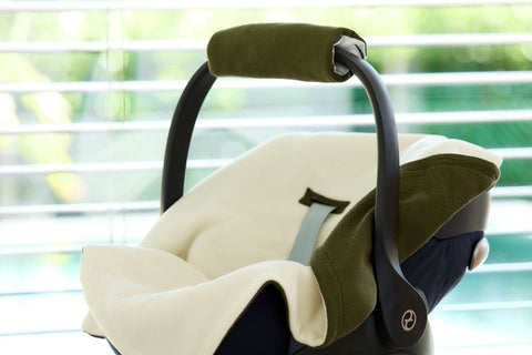 Babydecke für Babyschale Winter aus Doppelkrepp – Doppelkrepp Grün Herbstgrün, Anwendung