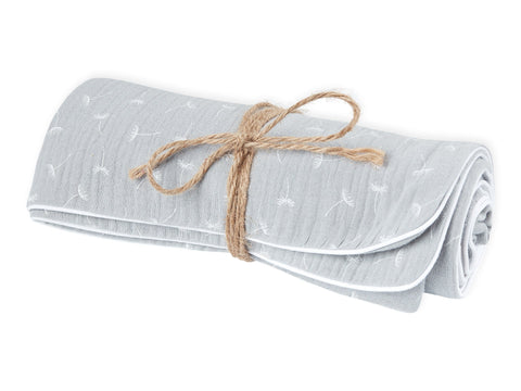Babydecke Musselin – Pusteblumen, Grau, Detailansicht