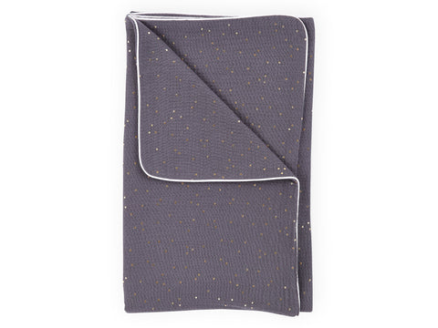 Babydecke Musselin Goldene Punkte Grau – Detail