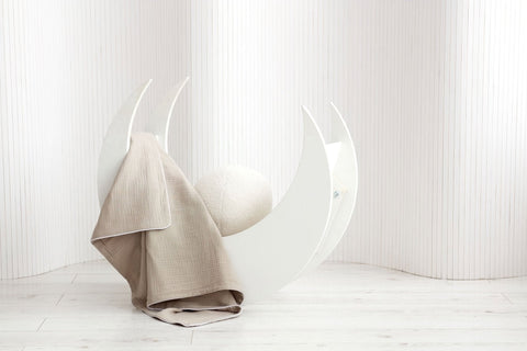 Babydecke Musselin – Beige, Lifestyleansicht