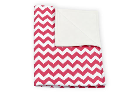 Babydecke Chevron magenta