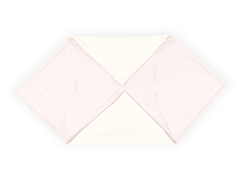 Decke für Babyschale Winter weiße Feder Muster auf Rosa