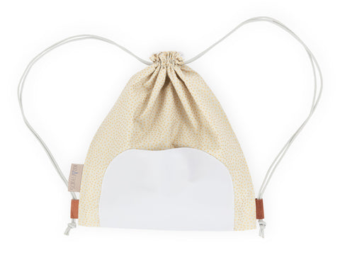 Turnbeutel goldene unregelmäßige Punkte auf olivem Grün